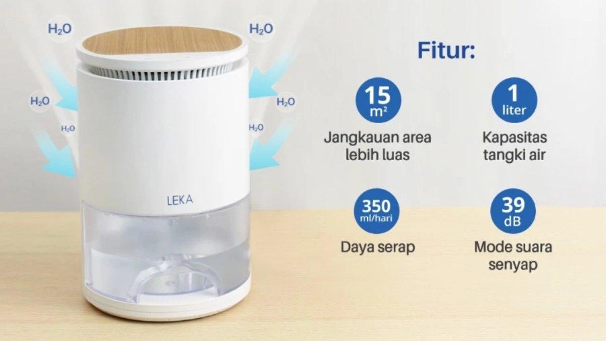 Ilustrasi penggunaan LEKA DH6221 Dehumidifier untuk atasi kelembapan secara mudah.
