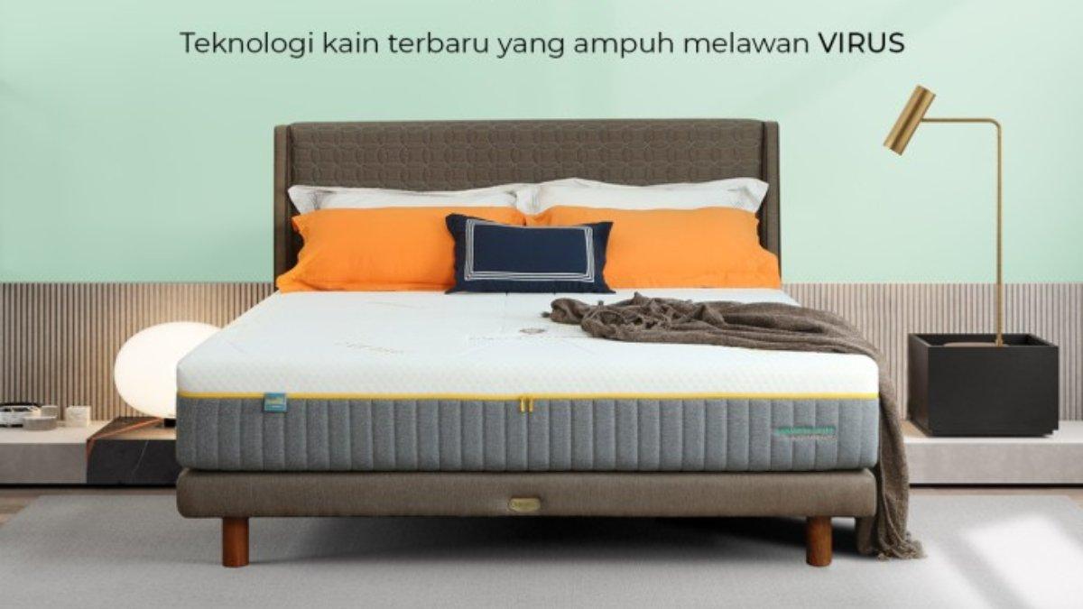 Ilustrasi penggunaan Quantum Kasur Orthopedic Posture Master Greentea Latex Virase.