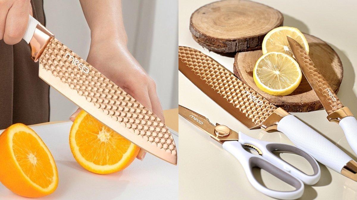 Ilustrasi pisau set berkualitas dari Mecoo Most Aesthetic Antibacterial Pisau Set 3 pcs