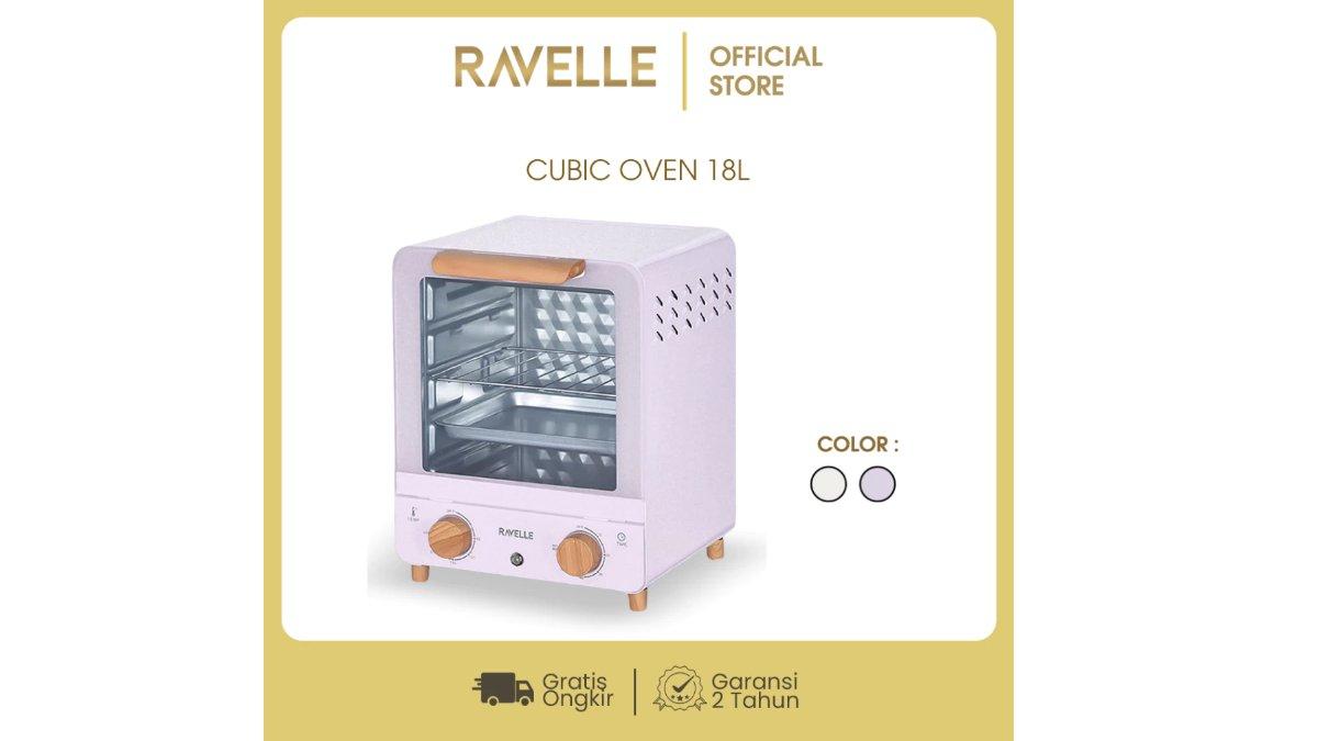 Ilustrasi produk RAVELLE Cubic Oven Listrik Low Watt 18L.