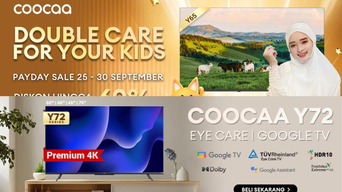 Ilustrasi smart TV dari COOCAA dengan kualitas terbaik dan harga terjangkau.