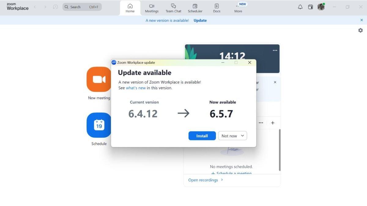 Ilustrasi update atau pembaruan aplikasi Zoom di laptop sudah tersedia