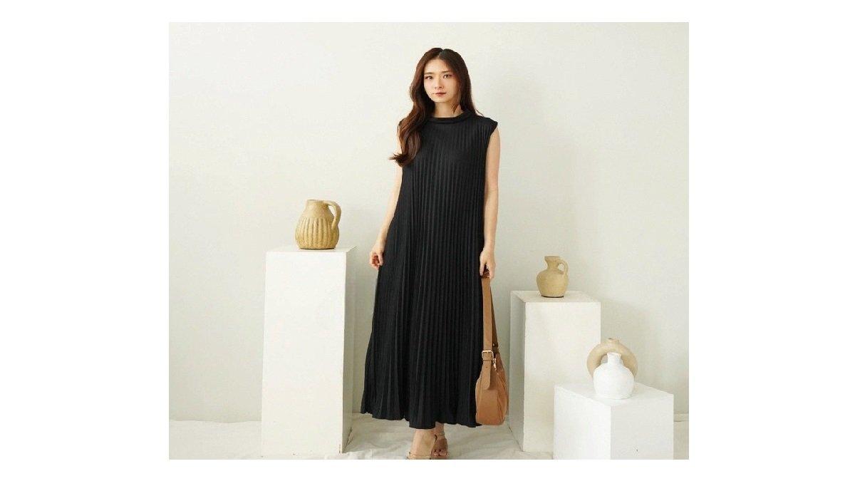 Inner Dress Plisket Lengan Buntung Gless Mayung