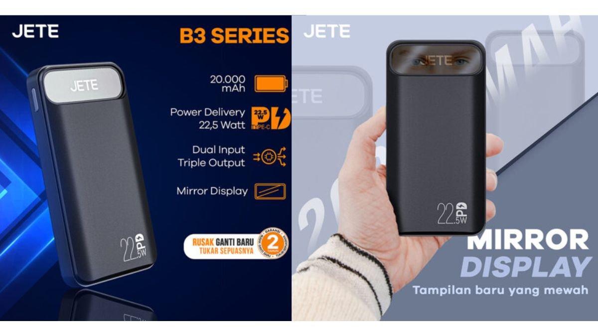 Ilustrasi power bank JETE B3