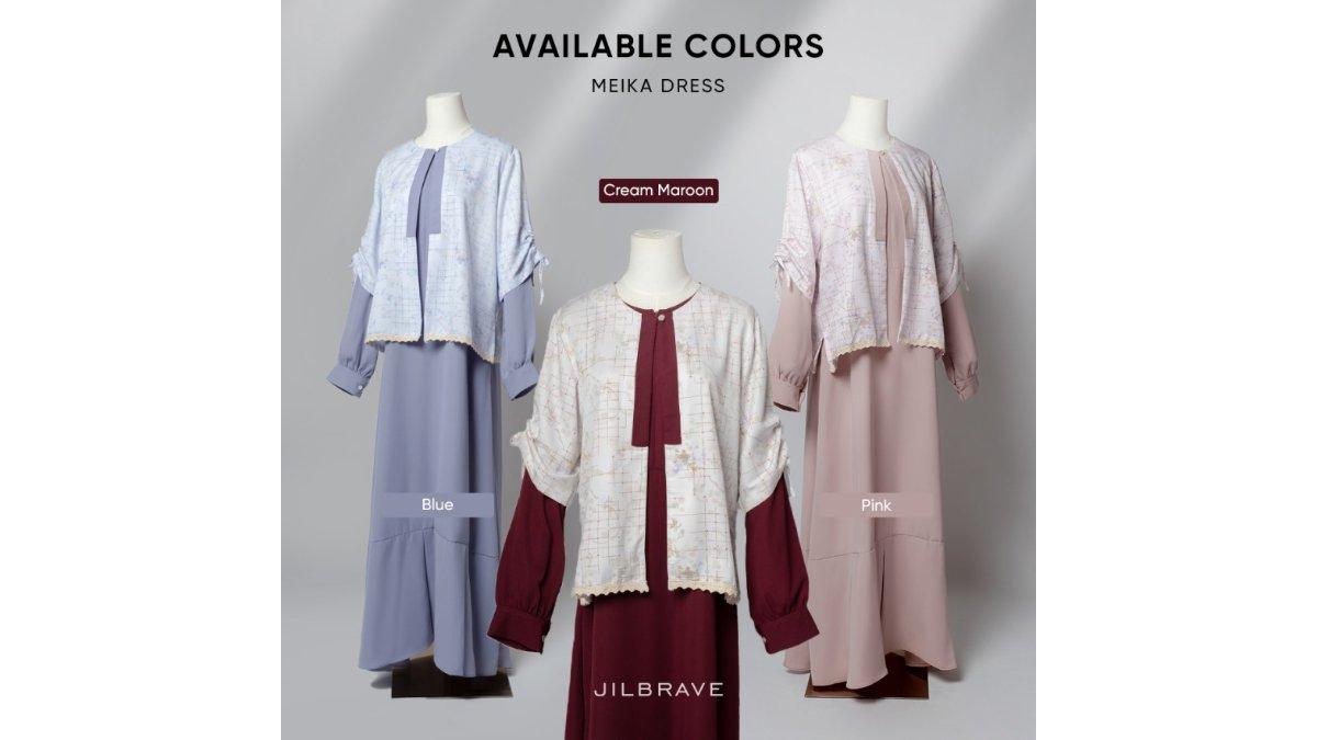 JILBRAVE Meika Dress Gamis Wanita Couple Lebaran Raya Collection 