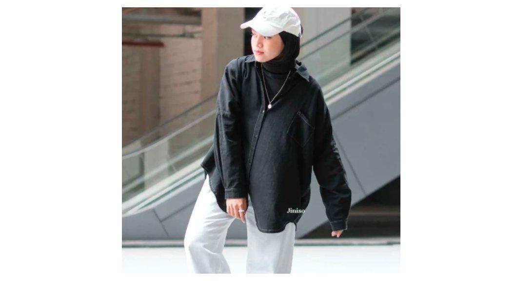 JINISO - Kemeja Denim Oversize Unisex HYPER ACTIVE