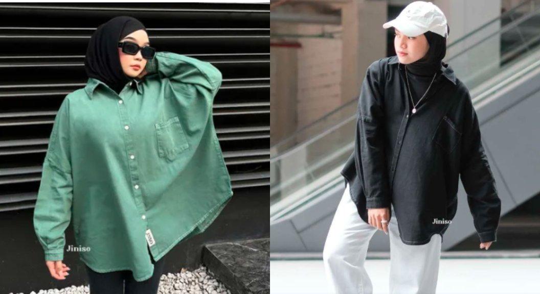 JINISO - Kemeja Denim Oversize Unisex HYPER ACTIVE