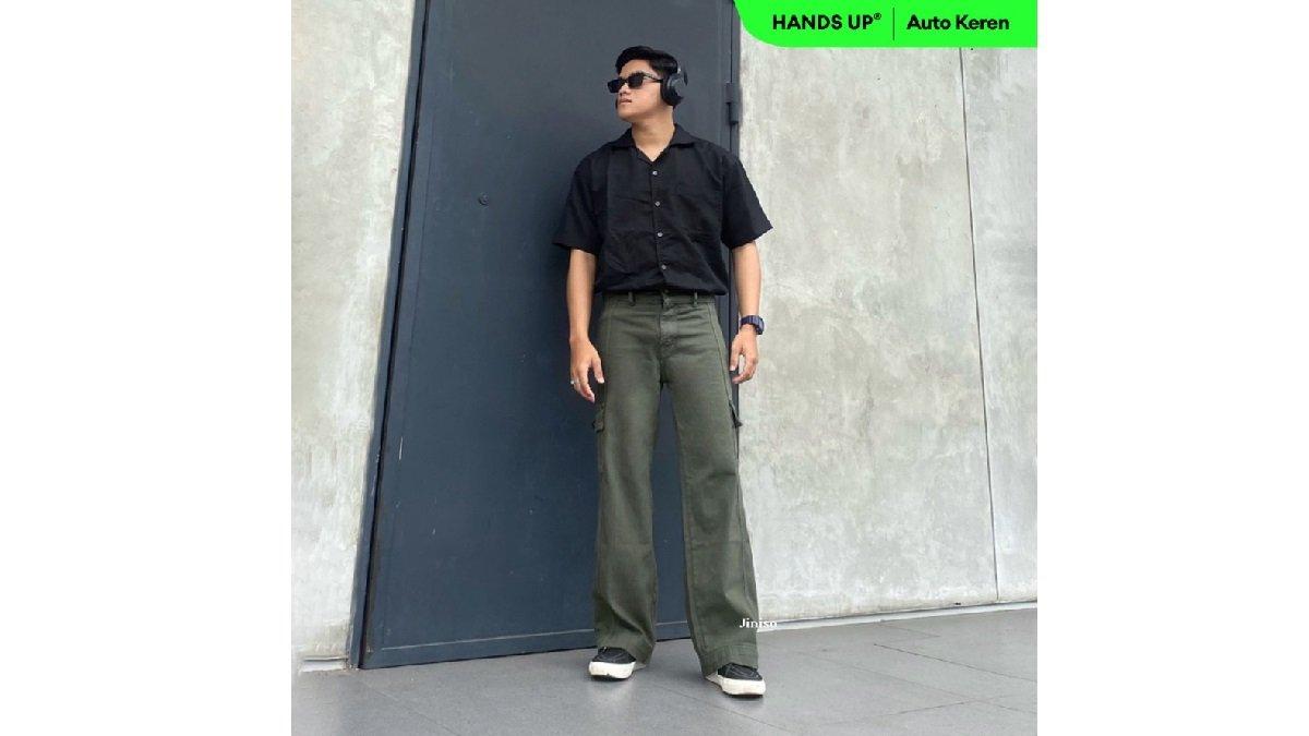 JINISO Loose Cargo Denim Jeans Pria 400