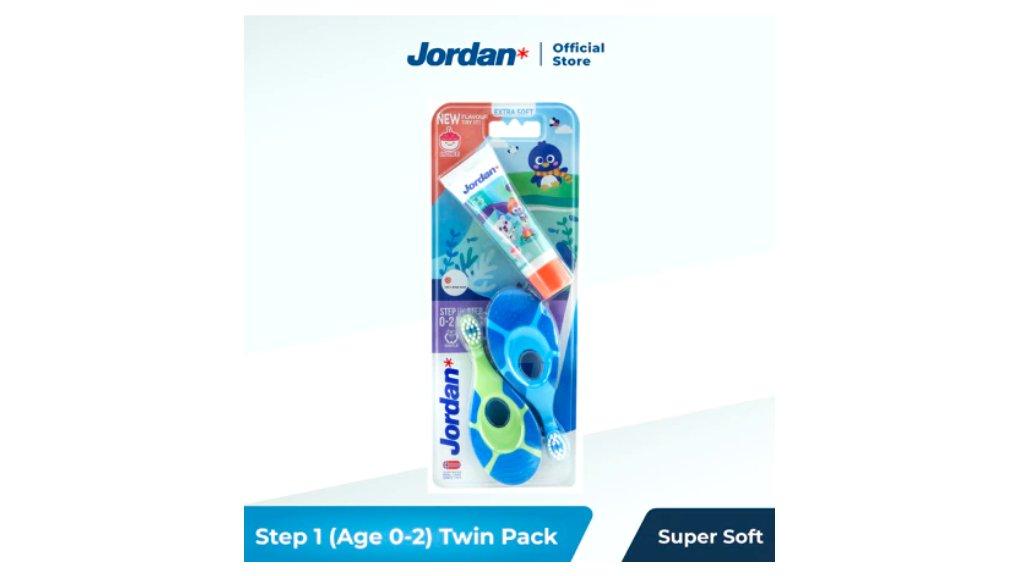 JORDAN Oral Care Kids Step 1 Twin Super Soft - Sikat Gigi