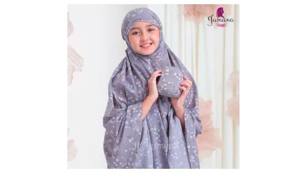 Jumuna - Mukena Travel Mini Anak Laser Cut 2in1 Parasut Korea Motif Rere, Liza, Chelsea