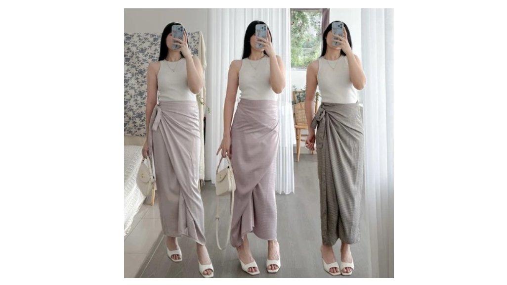 KANON - Amora Wrap Skirt - Rok lilit kebaya motif jaquard hijab friendly