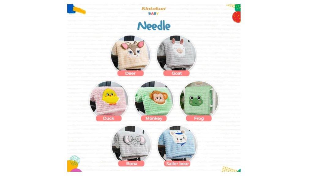 KINTAKUN BABY Needle Monkey Selimut Bayi Karakter Hewan Lucu Lembut Halus 76x102