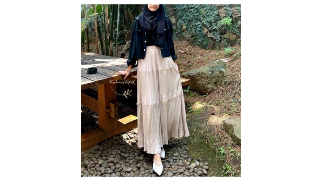 Kabira - PLEATED SKIRT - Rok Plisket Cabang Wanita - Layer SKirt Premium Pleats Karet Fit to XL