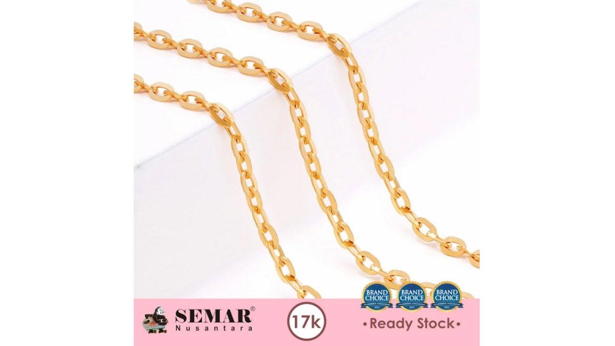 Kalung Emas Rantai Lorenia Polos Gold 17K Semar Nusantara