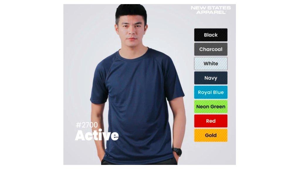 Kaos Polos Dri-Fit New States Apparel 2700, Ukuran S-XXL, 8 Warna