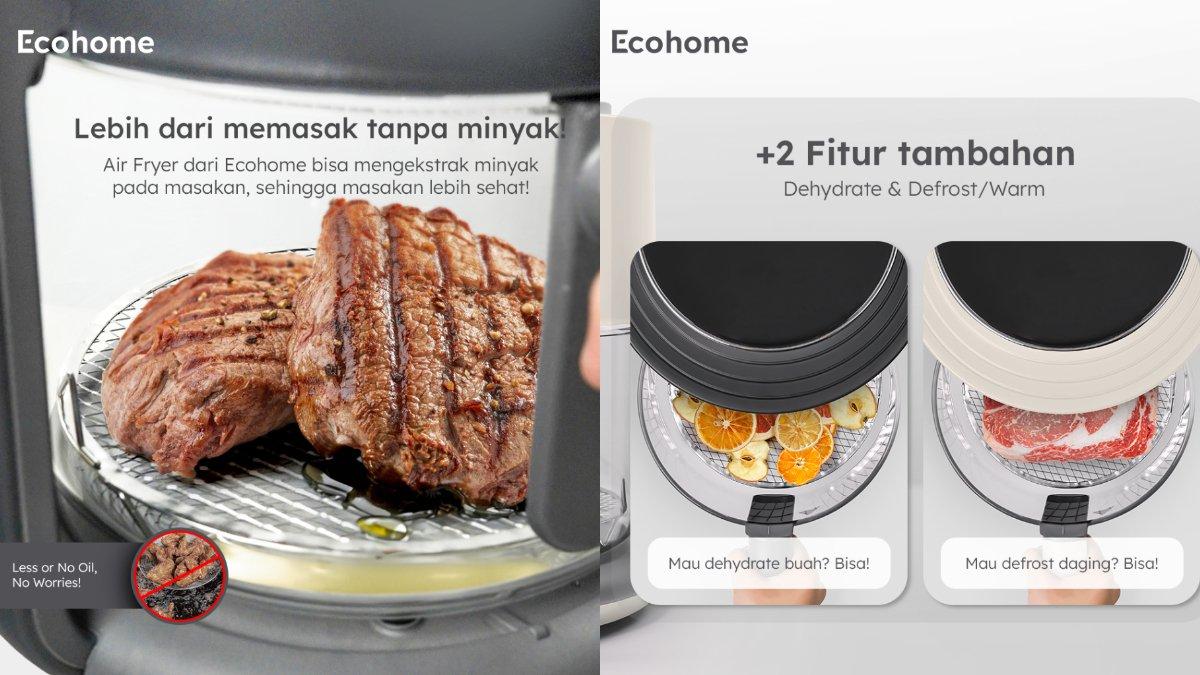 Keunggulan ECOHOME Air Fryer & Dehydrator 8 in 1 EAF-777