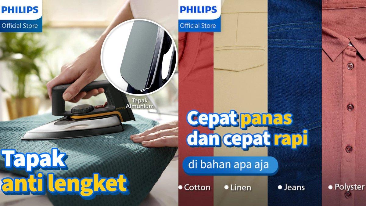 Keunggulan PHILIPS dengan seri HD1172/99 untuk merapikan pakaian.