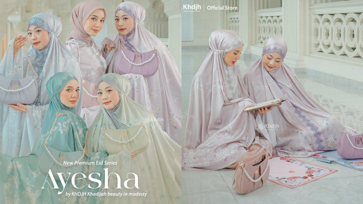 KhadijahLabel Mukena Dewasa Jumbo Premium Silk Motif Mewah Terbaru Ayesha