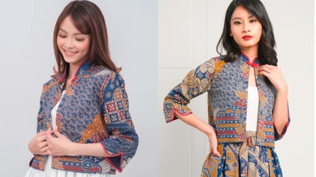 Kichi Batik - Blazer Kiandra Blue Black Katun Formal