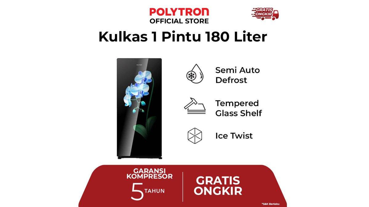Kulkas POLYTRON Belleza 1 pintu 180 liter PRA 18MOB