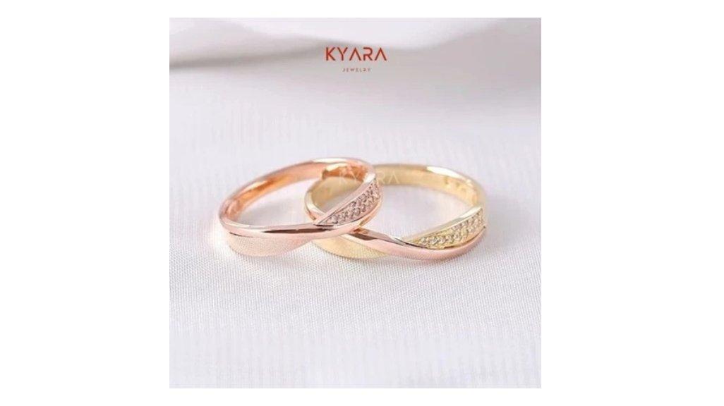 Kyara - Cincin Kawin Silver 925 Nikah Palladium Emas Platinum Couple Lamaran Tunangan Perak KY170