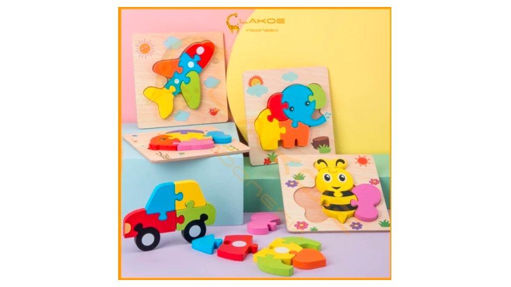 LAKOE 3D Puzzle Kayu Mainan Edukasi Anak Lucu Wooden Puzzle Toys