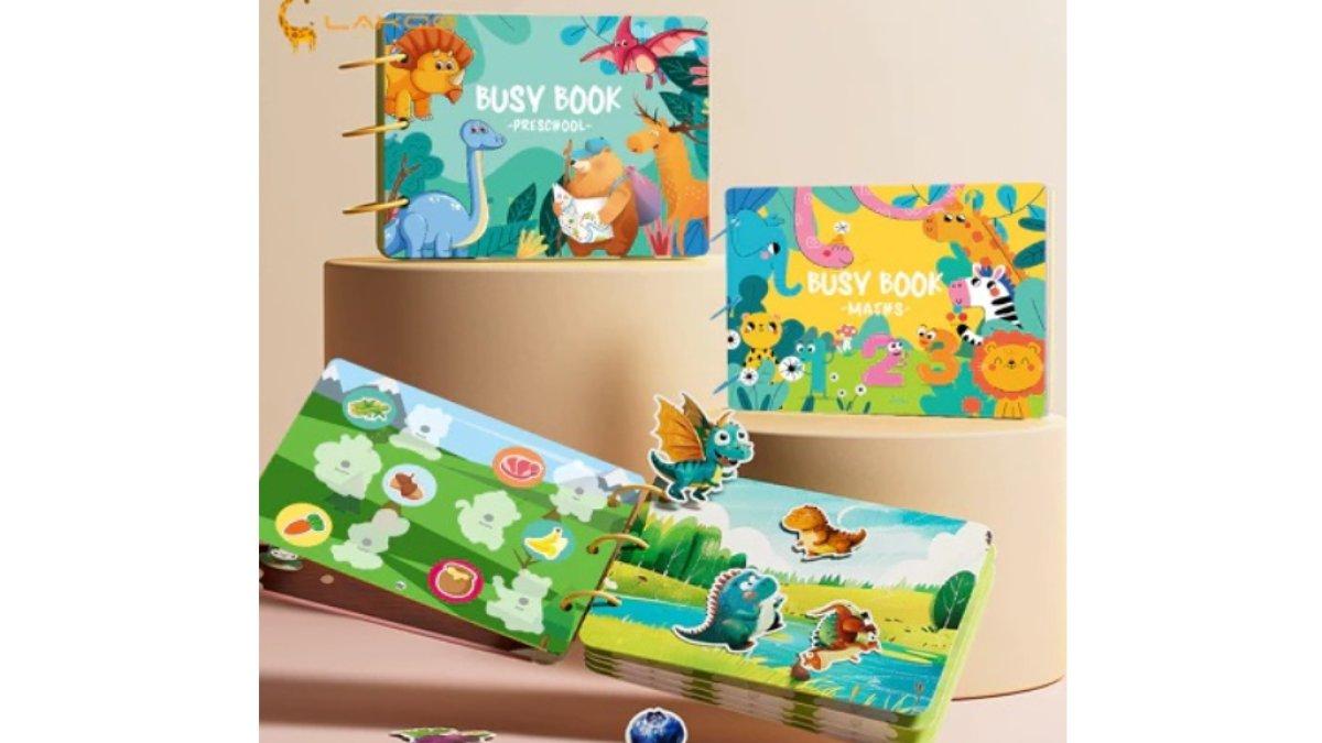 LAKOEOFFICIALMALL 14Pages Buku Aktivitas Velcro Anak Reused Quiet Busy Book Montessori Toys