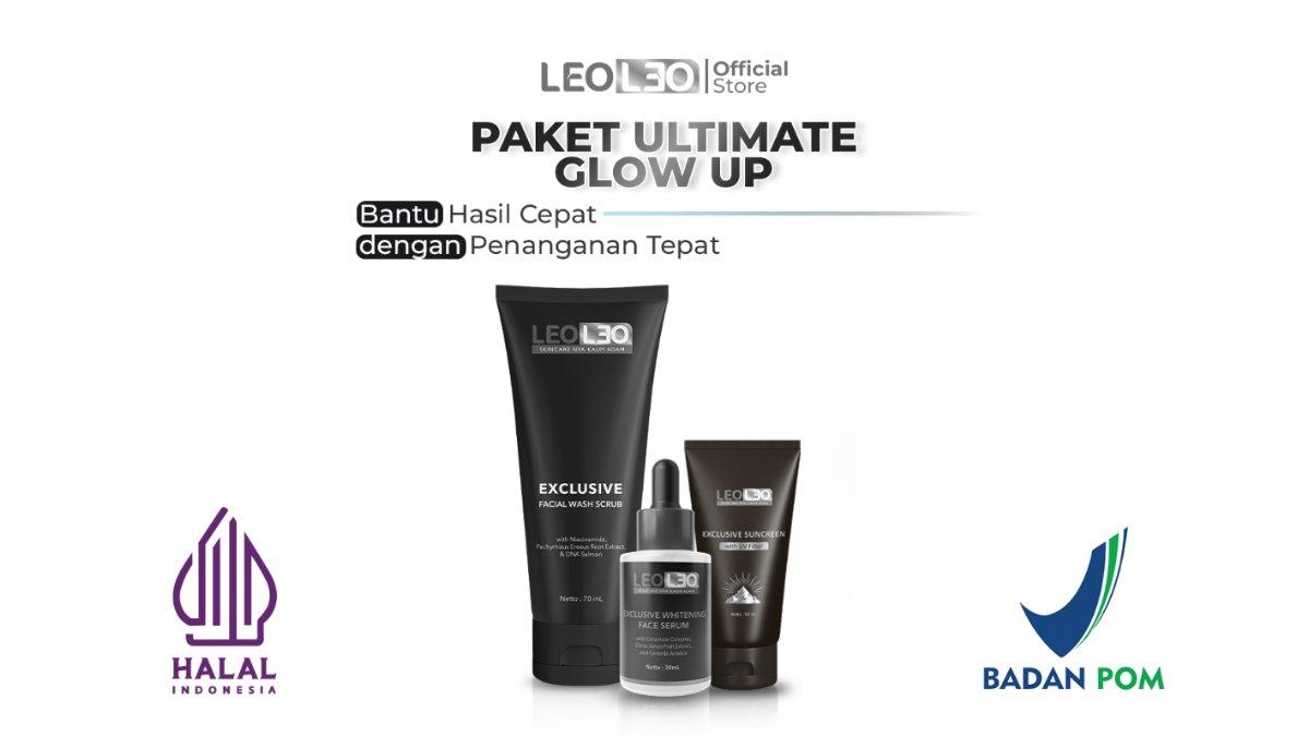 LEO LEO Paket Super Extra Glowing Facial Wash, Serum Dan Sunscreen