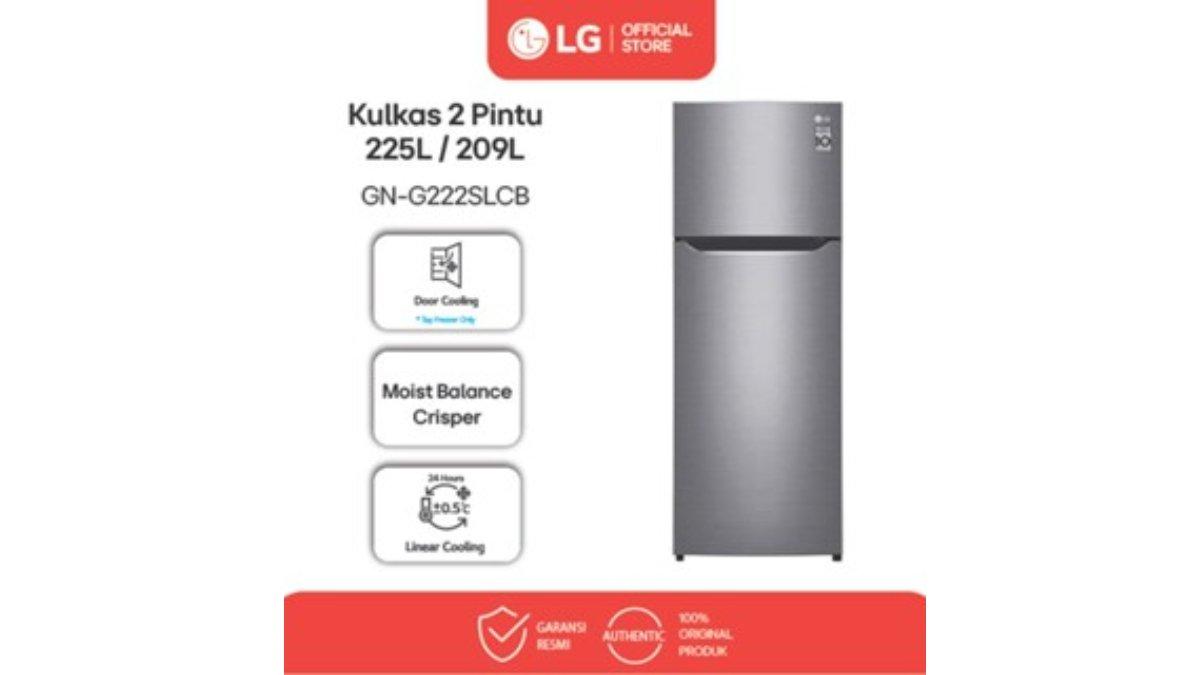 LG Kulkas 2 Door 225L - 209L Smart Inverter GN-G222SLCB