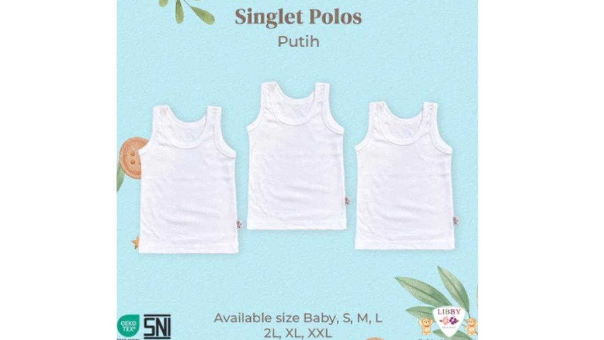 LIBBY Singlet Kaos Kutang Bayi & Anak Polos Putih (1 pcs)