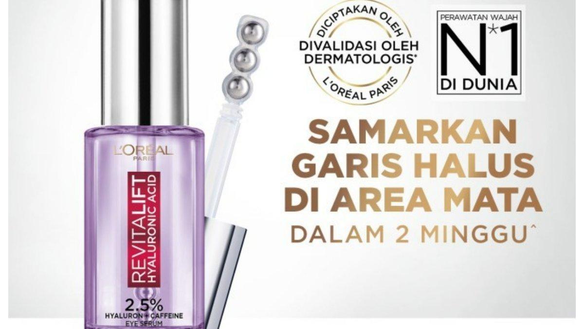 L'Oreal Paris Triple Roller 2.5 persen Hyaluron + Caffeine Eye Serum, Ampuh Atasi Mata Panda