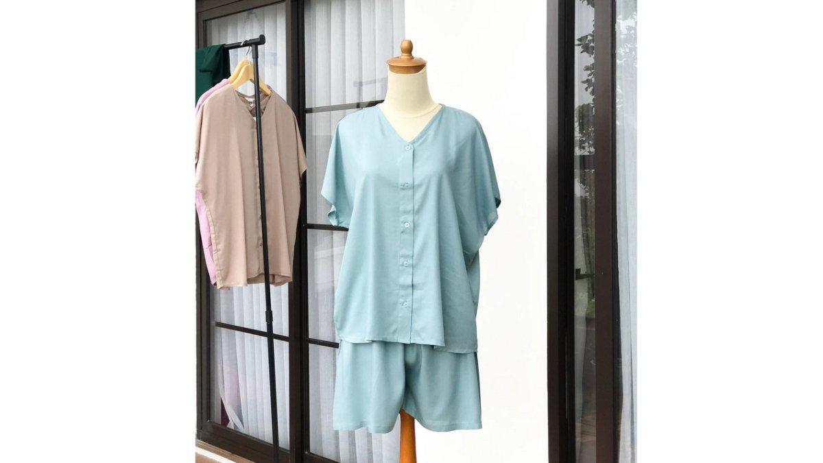 Lalucuku Series Setelan Freila Pendek Polos Bahan Rayon