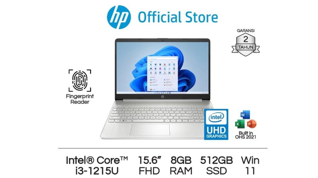 Laptop HP Intel Core i3 UHD 8GB RAM 512GB SSD Blue / Silver Windows 11 Home 15.6 Inch Gen 12