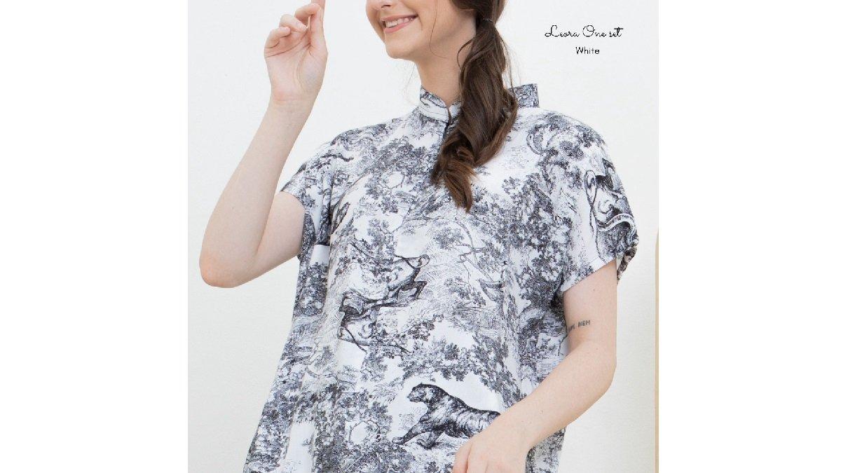 Leesy.Id - Set Piyama Kemeja Pendek Motif Yumna