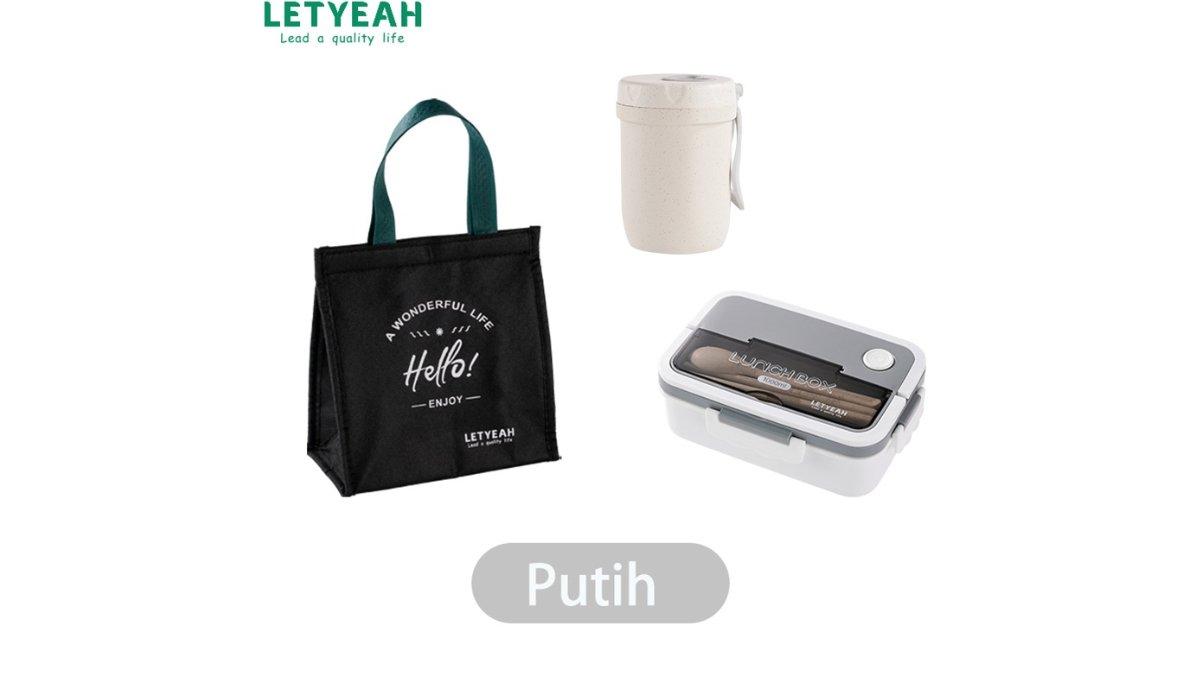  LetYeah 1000ml Lunch Box Set 3 Grid Kotak Makan Dan Mangkuk Sup