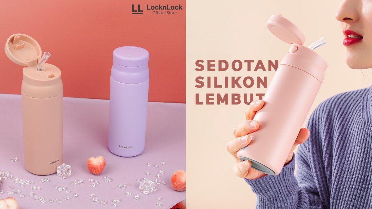LocknLock Exclusive Tumbler Wanna Be One Touch 350ml - LHC3258 dengan desain gemas cocok bawa minum ke mana saja.