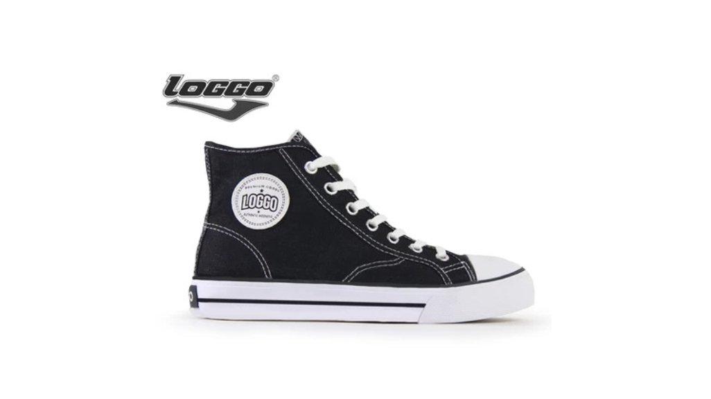 Loggo - Sepatu Classic Hi Series Hitam Putih - Sneakers Sepatu Kanvas Vulcanized size 33-43