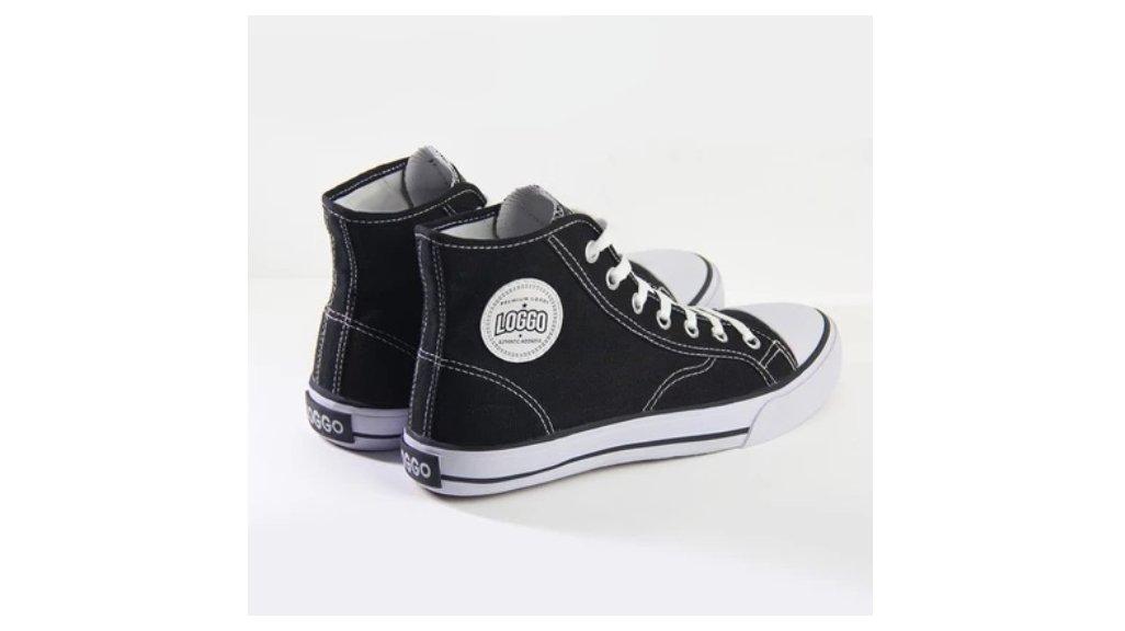 Loggo - Sepatu Classic Hi Series Hitam Putih - Sneakers Sepatu Kanvas Vulcanized size 33-43