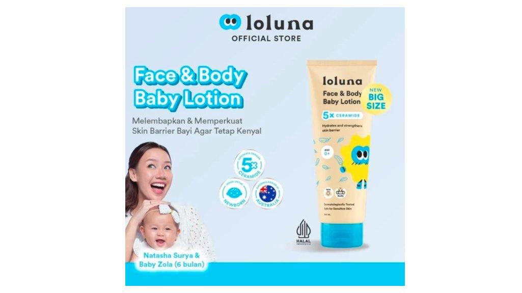Loluna Face & Body Baby Lotion- Lotion Krim Muka dan Badan Bayi dan Anak