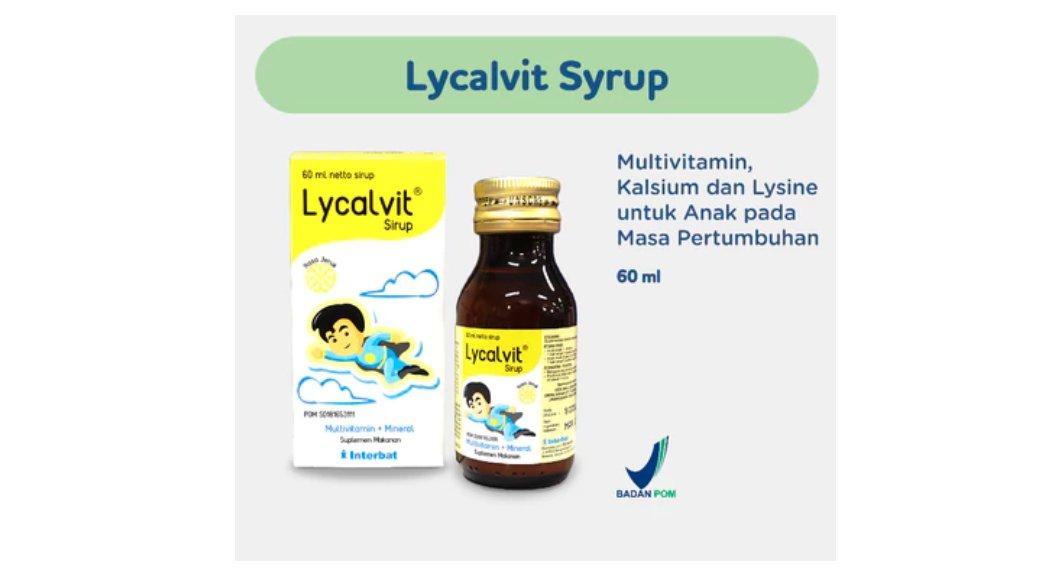 Lycalvit Syrup 60ml - Multivitamin, Kalsium Dan Lysine untuk Anak Pada Masa Pertumbuhan