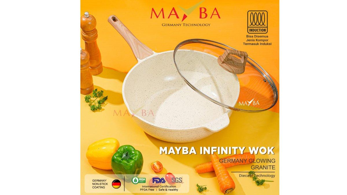 MAYBA Panci Wok Pan 24Cm Wajan Penggorengan Deep