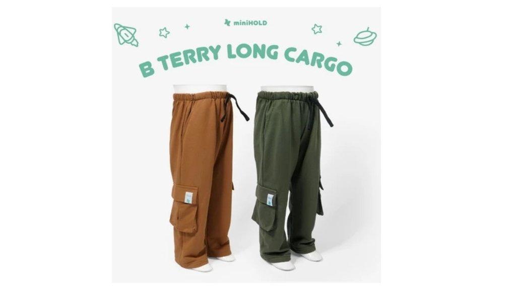 MINIHOLD Babayterry Long Cargo Pants Celana Anak Bahan Babyterry Usia 1-12 Tahun