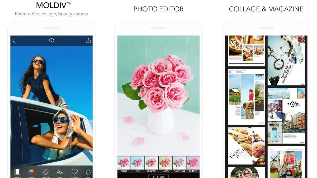 Ilustrasi aplikasi MOLDIV - Editor Foto, Kolase