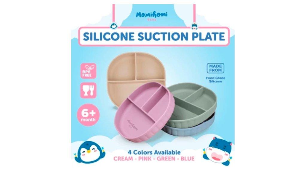 MOMI HOMI AUTHORIZED Piring Makan Bayi Silikon 3013 Anti Slip