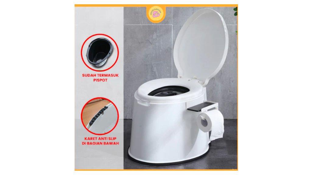 MS Kursi Toilet Duduk Portable WC Pispot Untuk Lansia Dan Ibu Hamil