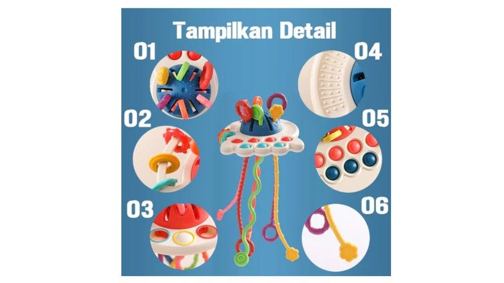 Mainan Edukasi Bayi BPA Free Multifungsi Bentuk Gurita