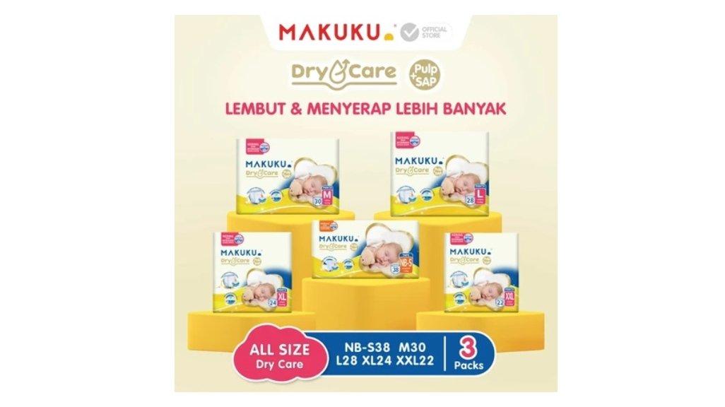 Makuku Diapers Dry Care Popok Bayi Celana/Perekat NB-S/M/L/XL/XXL 1 Pack