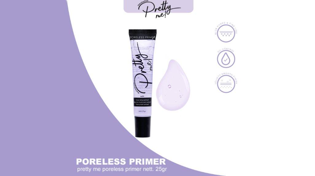 Marshwillow Pretty Me Poreless Primer dilengkapi dengan berbagai formulasi ekstrak untuk menutrisi kulit (shopee.id)