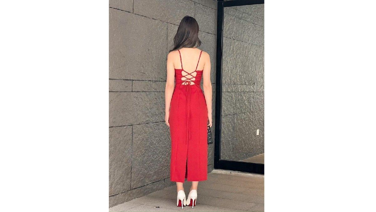Marveile Cassia Sexy Back Dress Party Wanita