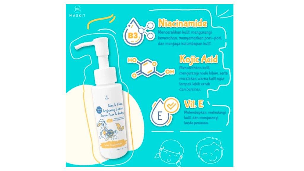 Maskit Baby & Kids Brightening Lotion Kojic & Niacinamide Lotion Serum Face Body